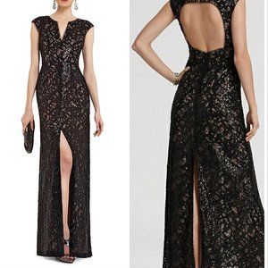 NWT, BCBG MaxAzria Sequin Applique "Cain" Gown, Size 6